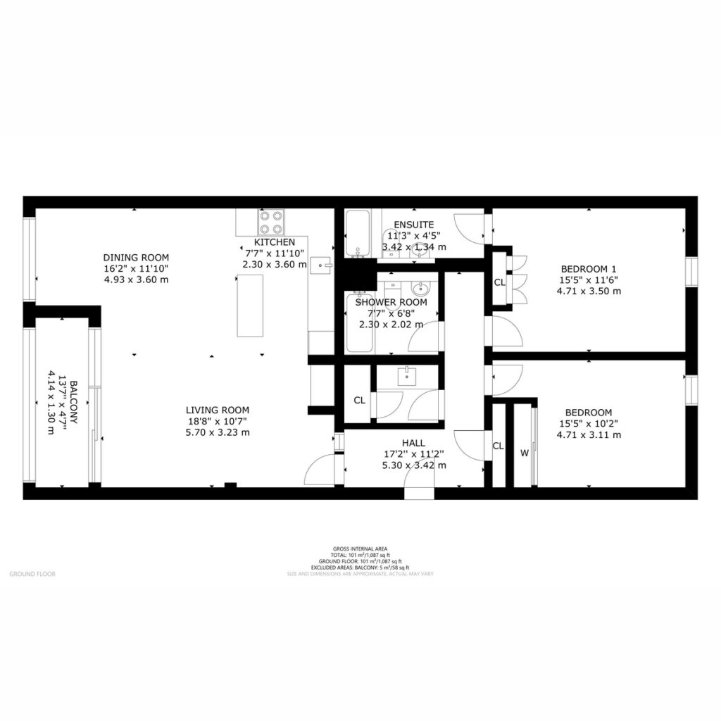 Floor plan, Templeton Street, Glasgow, G40