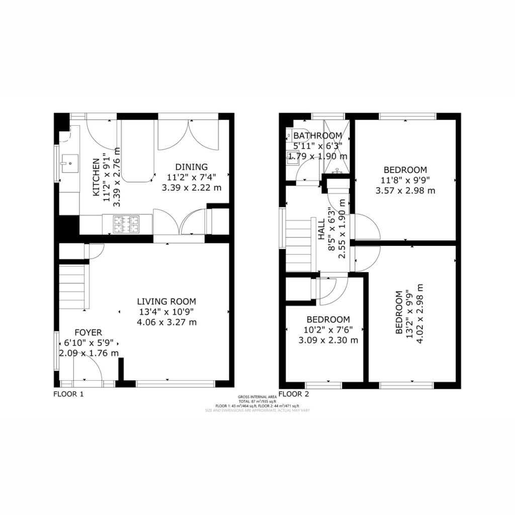 Floor plan, Corsock Avenue, Hamilton, ML3